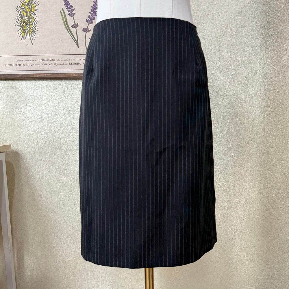 Vintage 90s Y2k Black Pinstripe Mini Skirt Office Siren Corpcore Officecore S